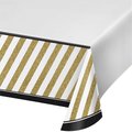 Creative Converting Black and Gold Plastic Tablecloth, 102"x54", 6PK 318098